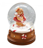 XMAS Schneekugel mit Weihnachtsfigur  Gingerbread, Polyresin, 4,5x4,5x6,5 cm