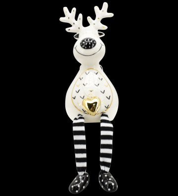 XOXO Rentier Keramik schwarz/weiß ca. 13,7 cm