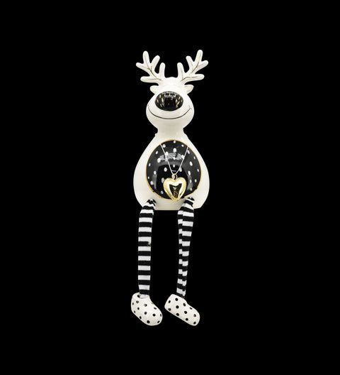 XOXO Rentier Keramik schwarz/weiß ca. 17,5 cm