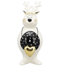 XOXO Rentier Keramik schwarz/weiß/gold ca. 22 cm