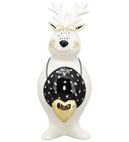 XOXO Rentier Keramik schwarz/weiß/gold ca. 22 cm