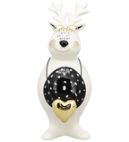 XOXO Rentier Keramik schwarz/weiß/gold ca. 22 cm