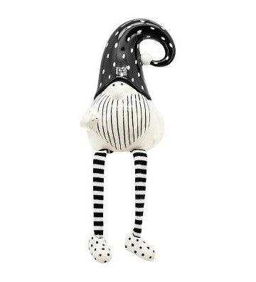 XOXO Weihnachtsmann Keramik schwarz/weiß ca. 16 cm