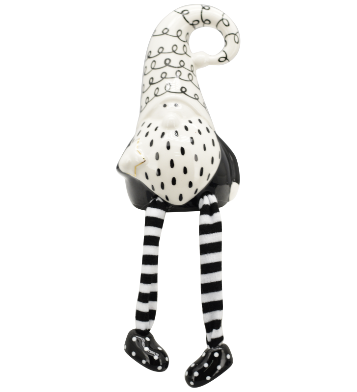 XOXO Weihnachtsmann Keramik schwarz/weiß ca. 11 cm