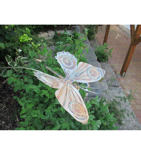 Gartenstecker Schmetterling ca. 200 cm lang am Schwingstab aus Edelstahl