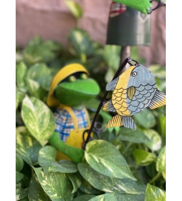 Zaunhocker Angler aus Metall 25 cm – Gartendeko in 4 Ausführungen
