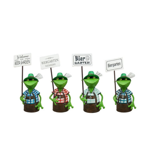 Zaunhocker "Biergartenfrosch" zur Wahl: grün, blau, rot