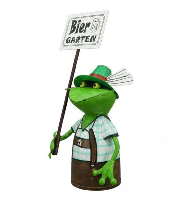 Zaunhocker "Biergartenfrosch" zur Wahl: grün, blau, rot