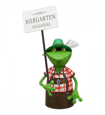 Zaunhocker "Biergartenfrosch" zur Wahl: grün, blau, rot