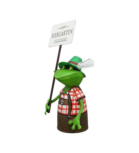 Zaunhocker "Biergartenfrosch" zur Wahl: grün, blau, rot