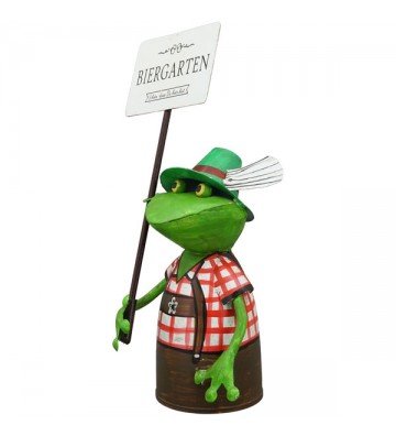 Zaunhocker "Biergartenfrosch" zur Wahl: grün, blau, rot