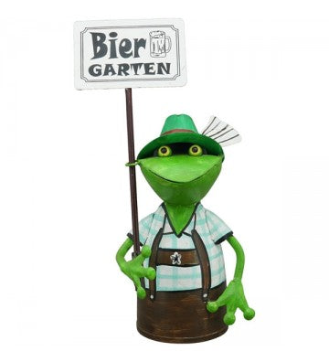 Zaunhocker "Biergartenfrosch" zur Wahl: grün, blau, rot