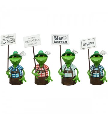 Zaunhocker "Biergartenfrosch" zur Wahl: grün, blau, rot