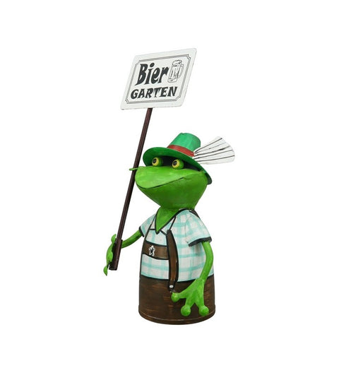 Zaunhocker "Biergartenfrosch" zur Wahl: grün, blau, rot