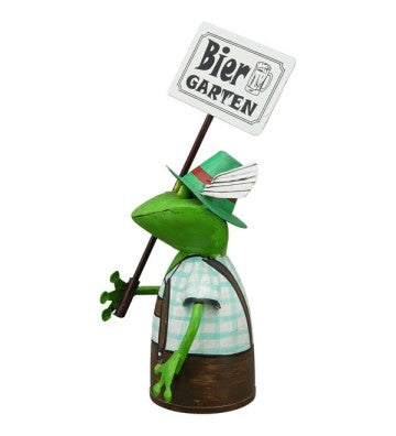 Zaunhocker "Biergartenfrosch" zur Wahl: grün, blau, rot