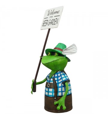 Zaunhocker "Biergartenfrosch" zur Wahl: grün, blau, rot