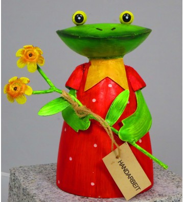 Zaunhocker Froschdame aus Metall 20 cm – 6 Varianten zur Auswahl