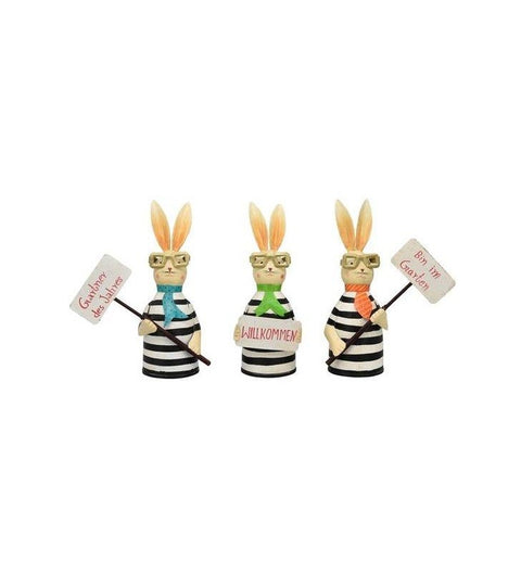 Zaunhocker "Hase" mit Brille aus Metall zur Wahl