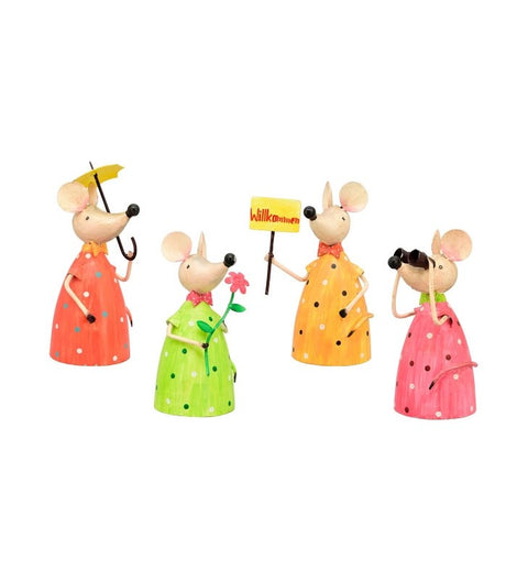 Zaunhocker Maus zur Wahl: Fernglas, Blume, Sonnenschirm, Schild