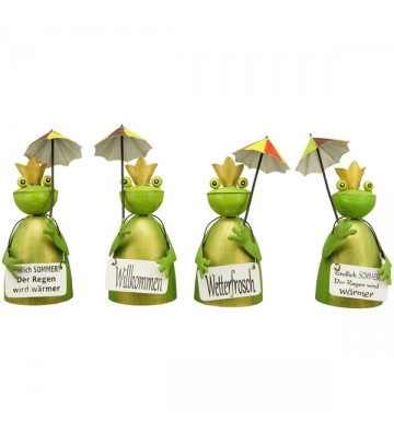 Zaunhocker Wetterfrosch mit Sonnenschirm zur Wahl